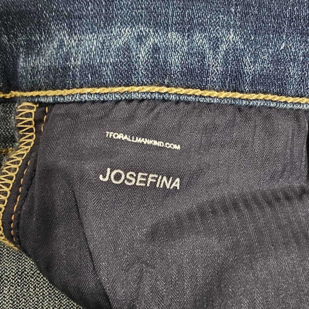 7 For All Mankind Feminine Josefina Dark Blue Straight Jeans Women's 30 - Picture 3 of 10
